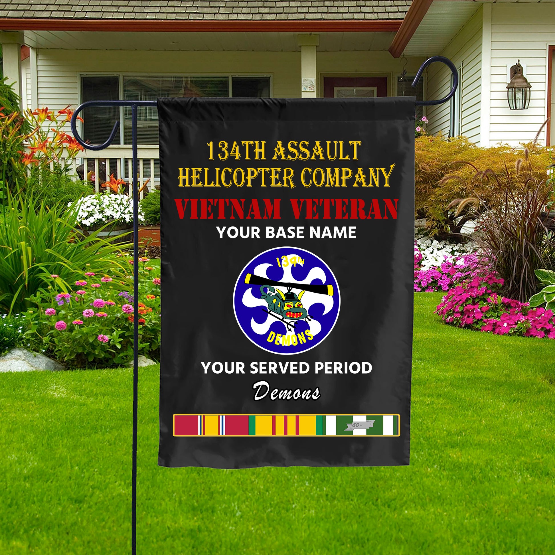 134TH ASSAULT HELICOPTER COMPANY DOUBLE-SIDED PRINTED 12"x18" GARDEN FLAG