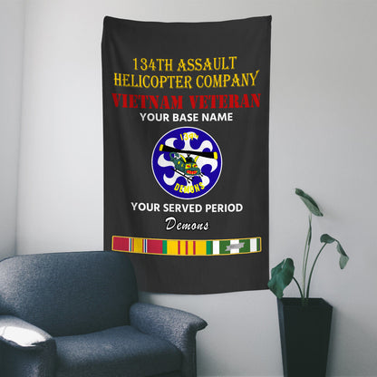 134TH ASSAULT HELICOPTER COMPANY WALL FLAG VERTICAL HORIZONTAL 36 x 60 INCHES WALL FLAG