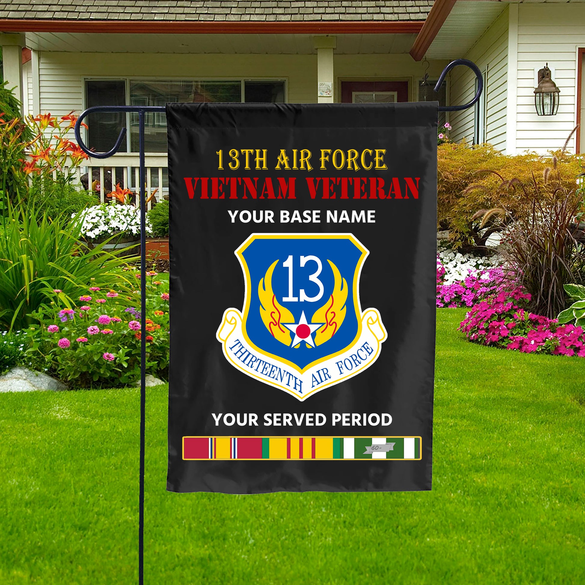 13TH AIR FORCE DOUBLE-SIDED PRINTED 12"x18" GARDEN FLAG