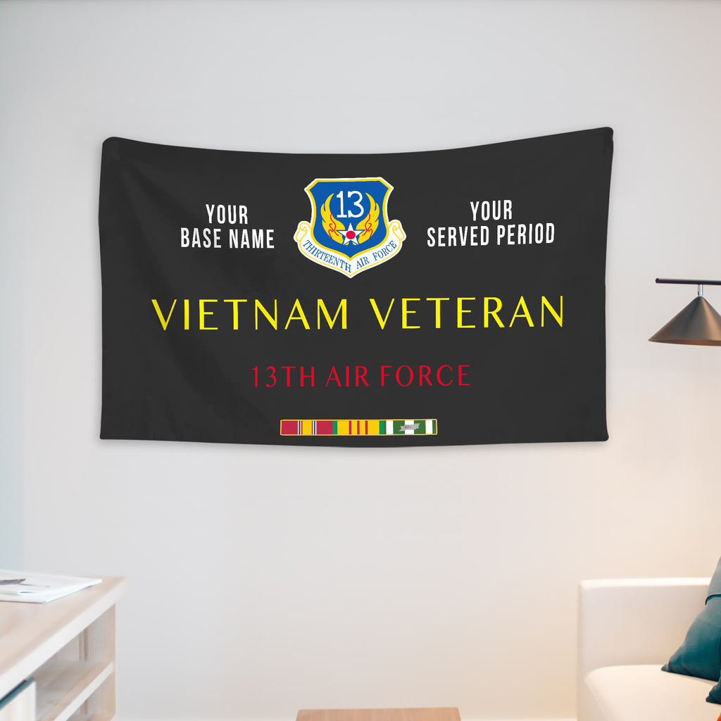 13TH AIR FORCE WALL FLAG VERTICAL HORIZONTAL 36 x 60 INCHES WALL FLAG