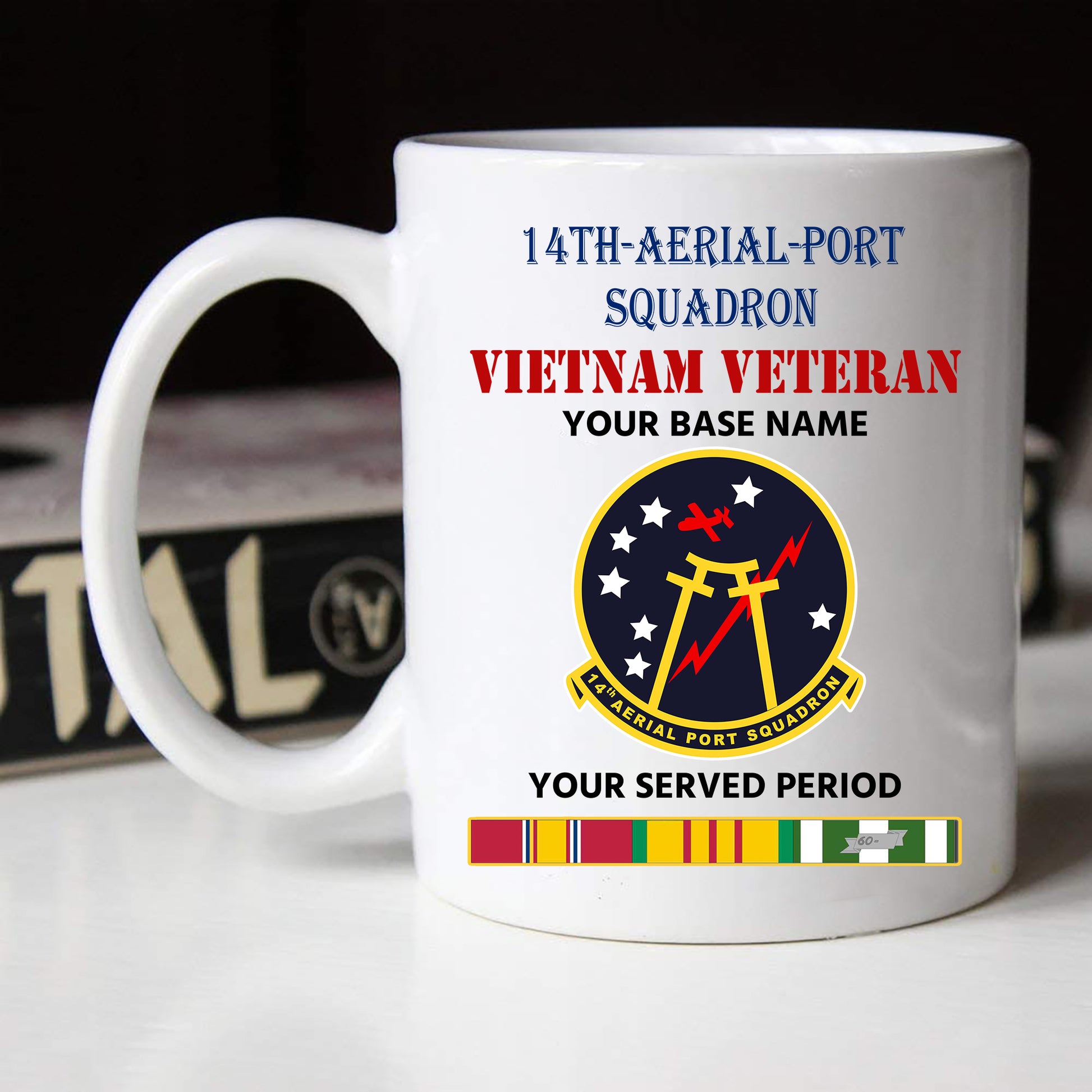 14TH AERIAL PORT SQUADRON BLACK WHITE 11oz 15oz COFFEE MUG