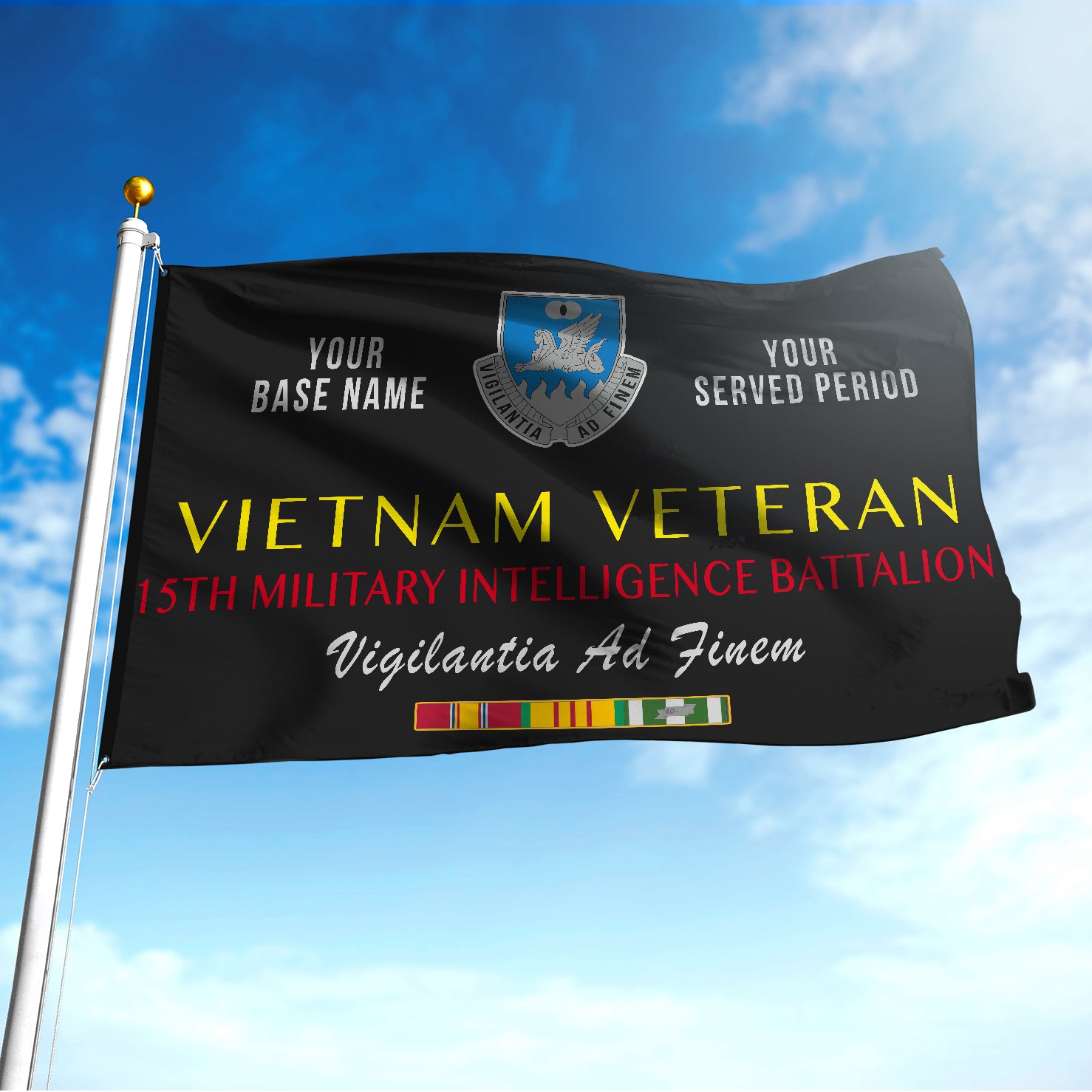 15TH MILITARY INTELLIGENCE BATTALION FLAG DOUBLE-SIDED PRINTED 30"x40" FLAG