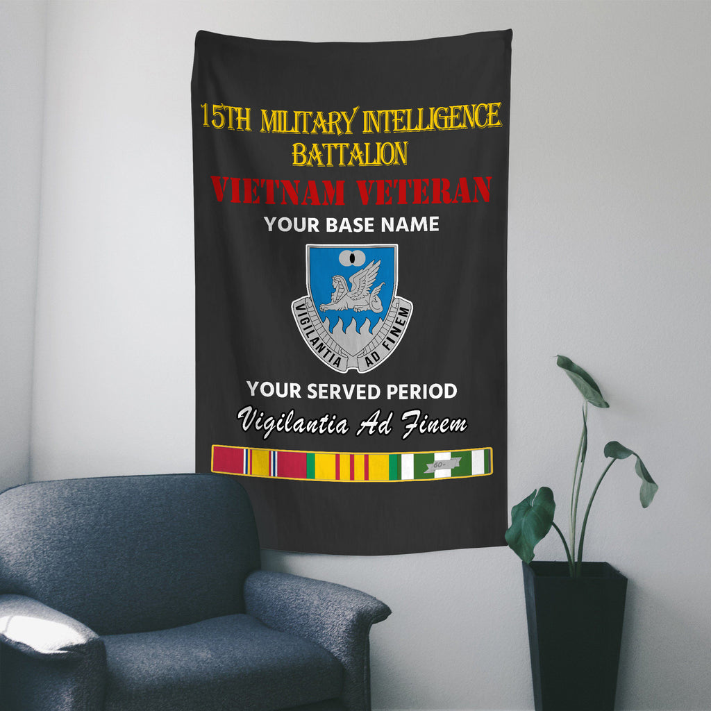 15TH MILITARY INTELLIGENCE BATTALION WALL FLAG VERTICAL HORIZONTAL 36 x 60 INCHES WALL FLAG