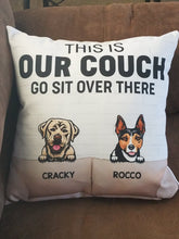 Load image into Gallery viewer, This Is Our Couch Dog Personalized Canvas Pillow (Insert Included)