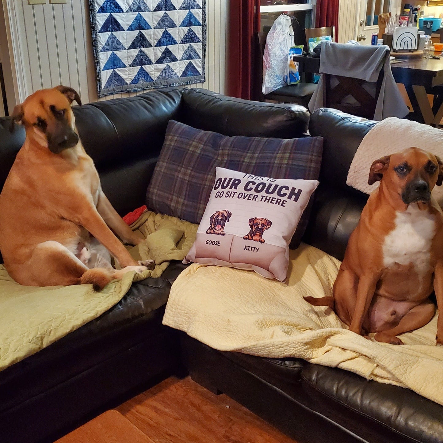 This Is Our Couch Dog Personalized Canvas Pillow (Insert Included)