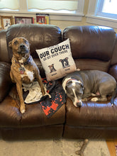 Load image into Gallery viewer, This Is Our Couch Dog Personalized Canvas Pillow (Insert Included)