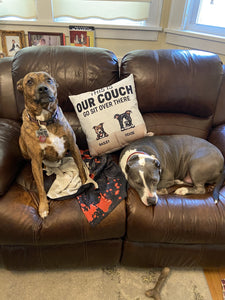 This Is Our Couch Dog Personalized Canvas Pillow (Insert Included)