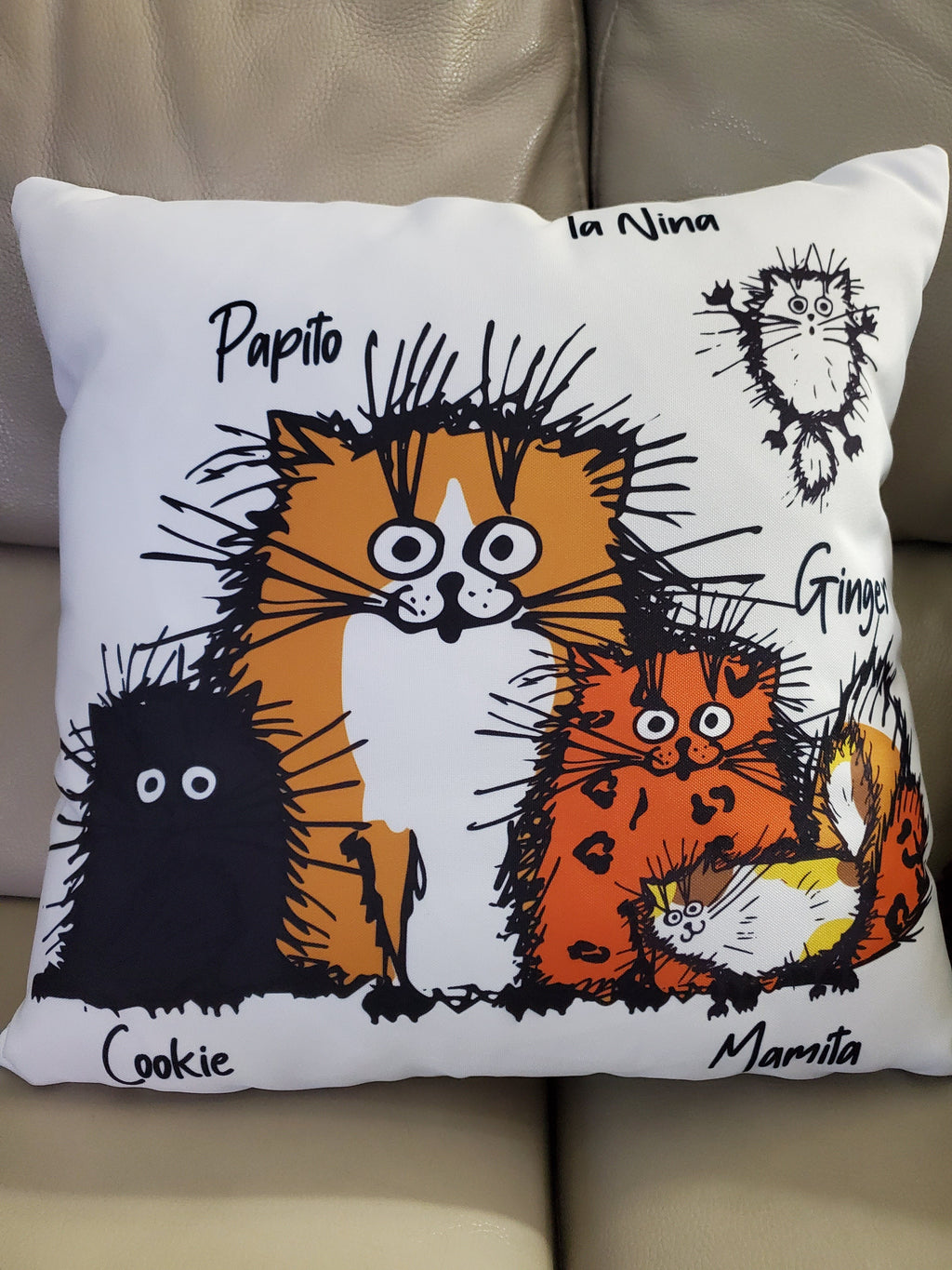 Funny Cat Personalized Canvas Pillow (Insert Included)