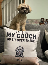 Load image into Gallery viewer, This Is Our Couch Dog Personalized Canvas Pillow (Insert Included)