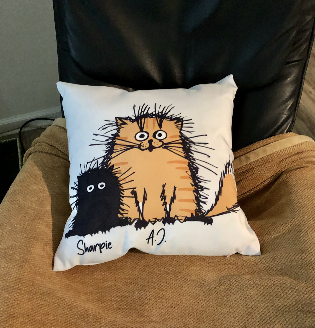 Funny Cat Personalized Canvas Pillow (Insert Included)