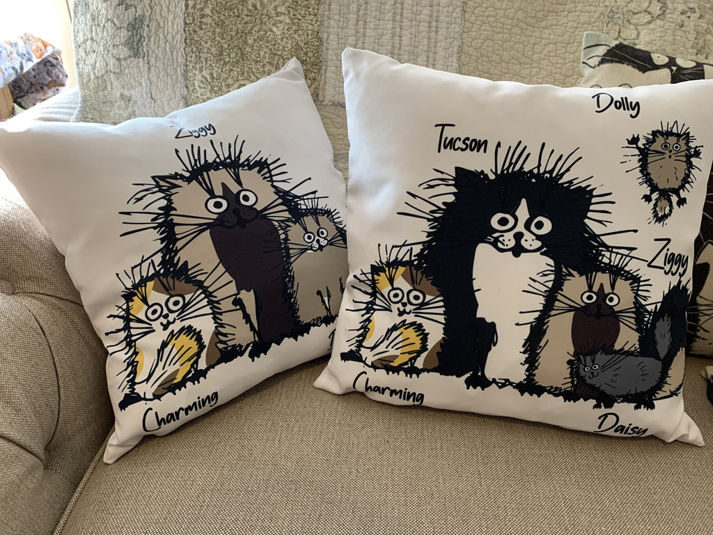 Funny Cat Personalized Canvas Pillow (Insert Included)