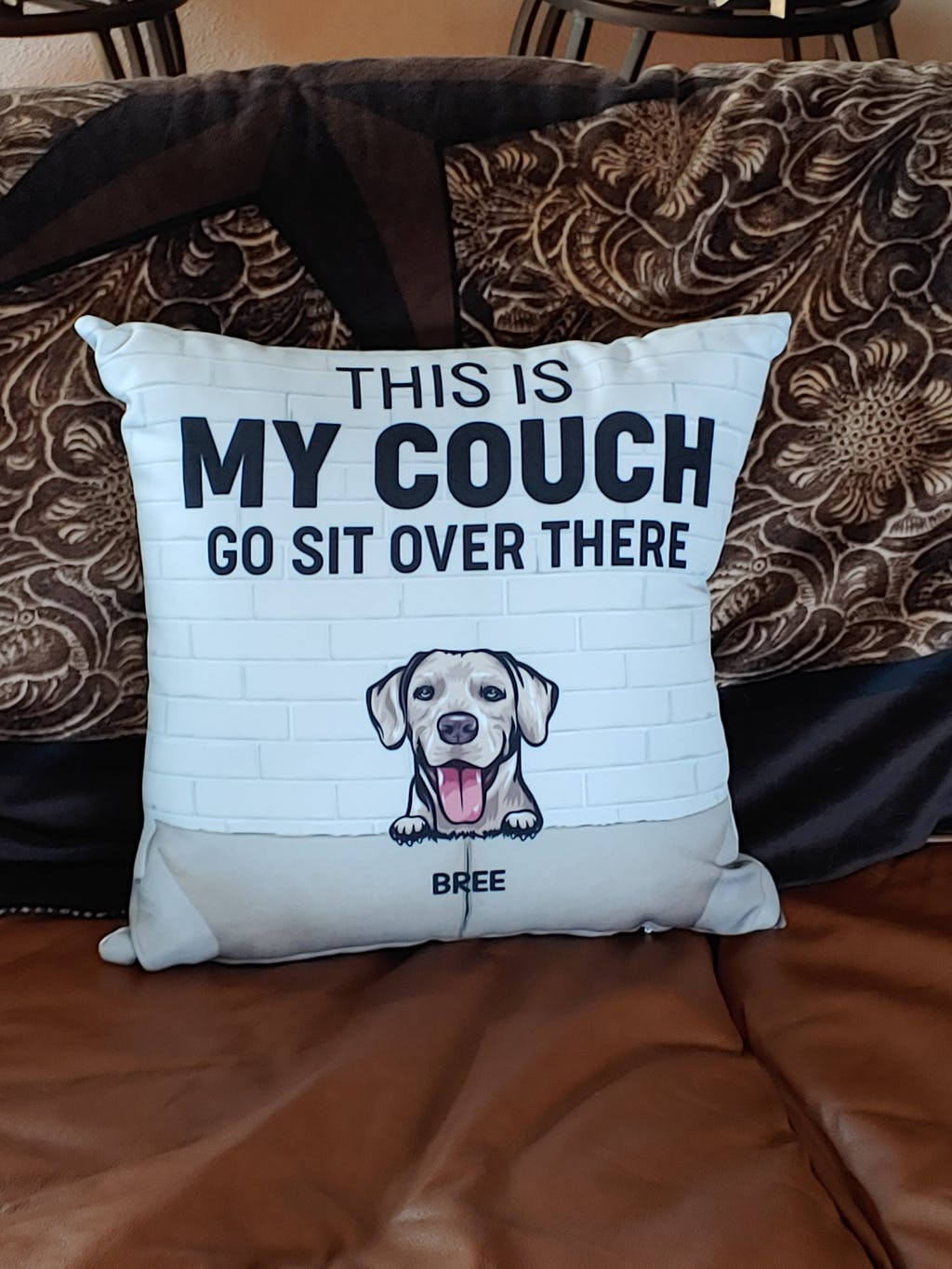 This Is Our Couch Dog Personalized Canvas Pillow (Insert Included)