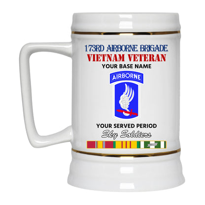 173RD AIRBORNE BRIGADE BEER STEIN 22oz GOLD TRIM BEER STEIN