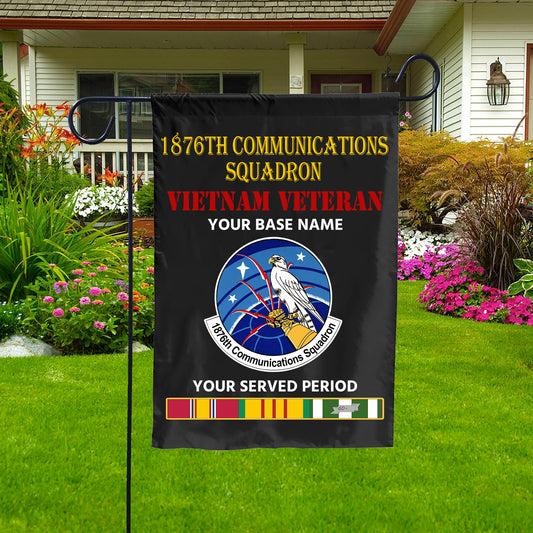 1876TH COMMUNICATIONS SQUADRON DOUBLE-SIDED PRINTED 12"x18" GARDEN FLAG
