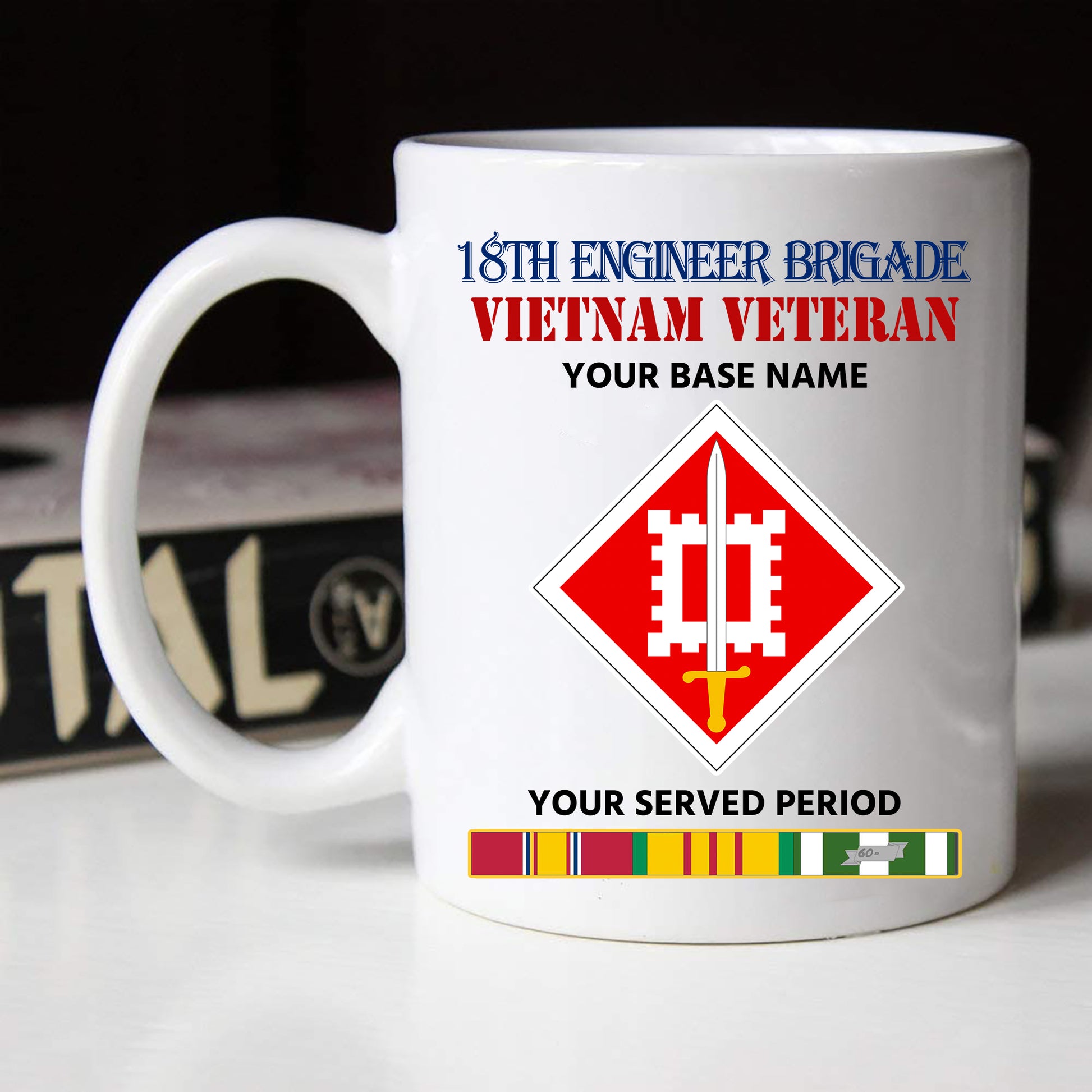 18TH ENGINEER BRIGADE BLACK WHITE 11oz 15oz COFFEE MUG