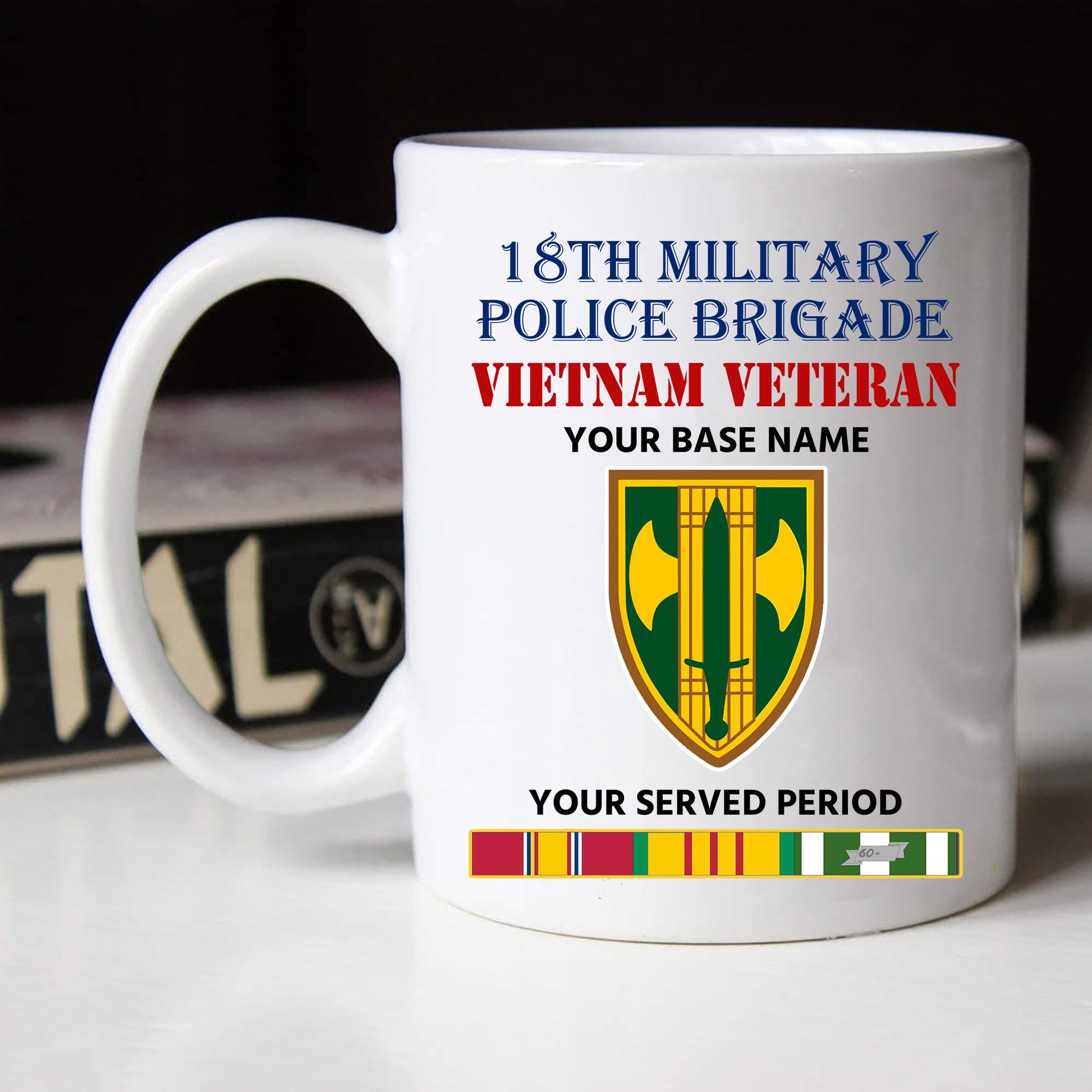 18TH MILITARY POLICE BRIGADE BLACK WHITE 11oz 15oz COFFEE MUG