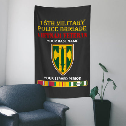 18TH MILITARY POLICE BRIGADE WALL FLAG VERTICAL HORIZONTAL 36 x 60 INCHES WALL FLAG