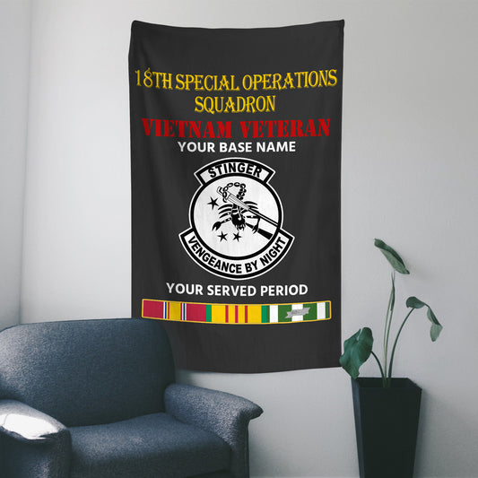 18TH SPECIAL OPERATIONS SQUADRON WALL FLAG VERTICAL HORIZONTAL 36 x 60 INCHES WALL FLAG
