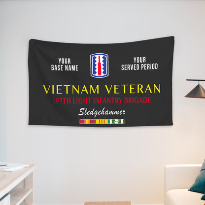197TH LIGHT INFANTRY BRIGADE WALL FLAG VERTICAL HORIZONTAL 36 x 60 INCHES WALL FLAG