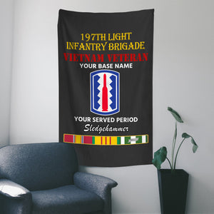 197TH LIGHT INFANTRY BRIGADE WALL FLAG VERTICAL HORIZONTAL 36 x 60 INCHES WALL FLAG