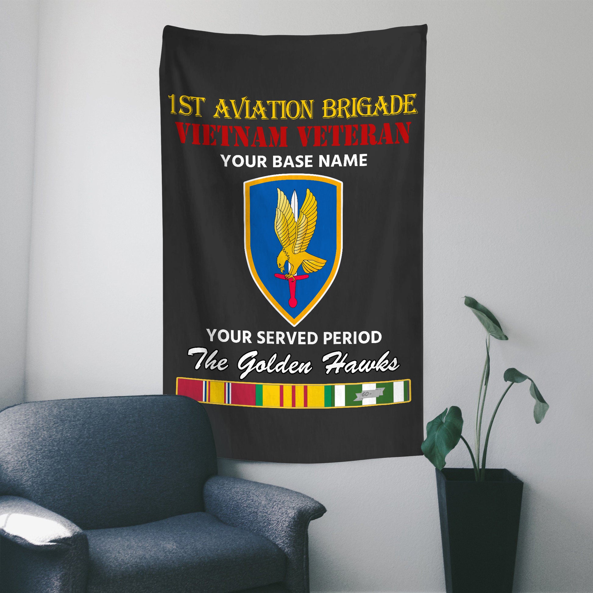 1ST AVIATION BRIGADE WALL FLAG VERTICAL HORIZONTAL 36 x 60 INCHES WALL FLAG