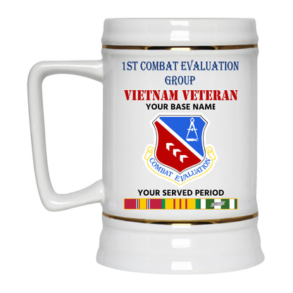 1ST COMBAT EVALUATION GROUP BEER STEIN 22oz GOLD TRIM BEER STEIN