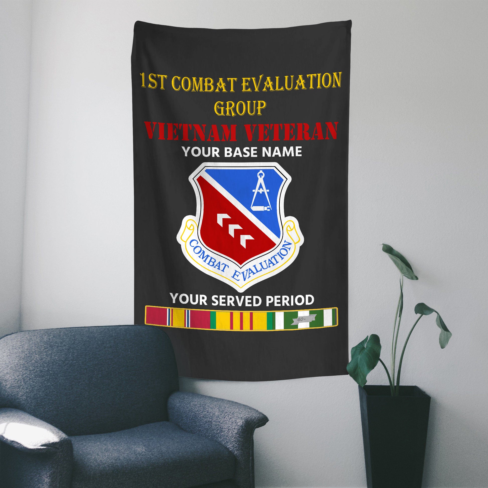 1ST COMBAT EVALUATION GROUP WALL FLAG VERTICAL HORIZONTAL 36 x 60 INCHES WALL FLAG