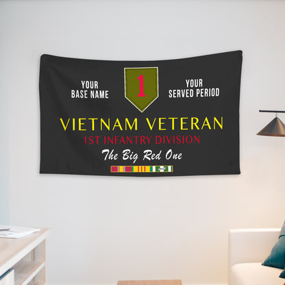 1ST INFANTRY DIVISION WALL FLAG VERTICAL HORIZONTAL 36 x 60 INCHES WALL FLAG