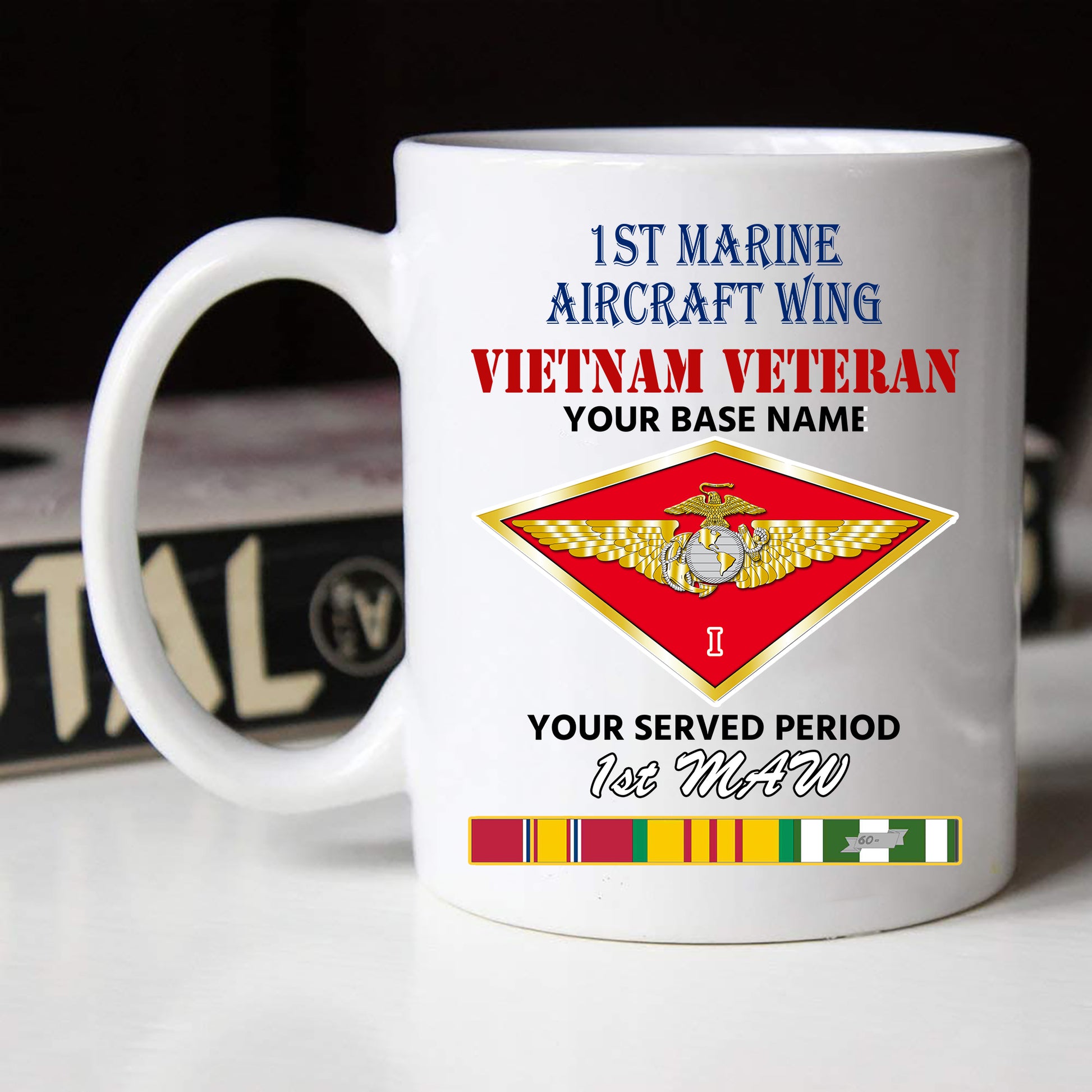 1ST MARINE AIRCRAFT WING BLACK WHITE 11oz 15oz COFFEE MUG