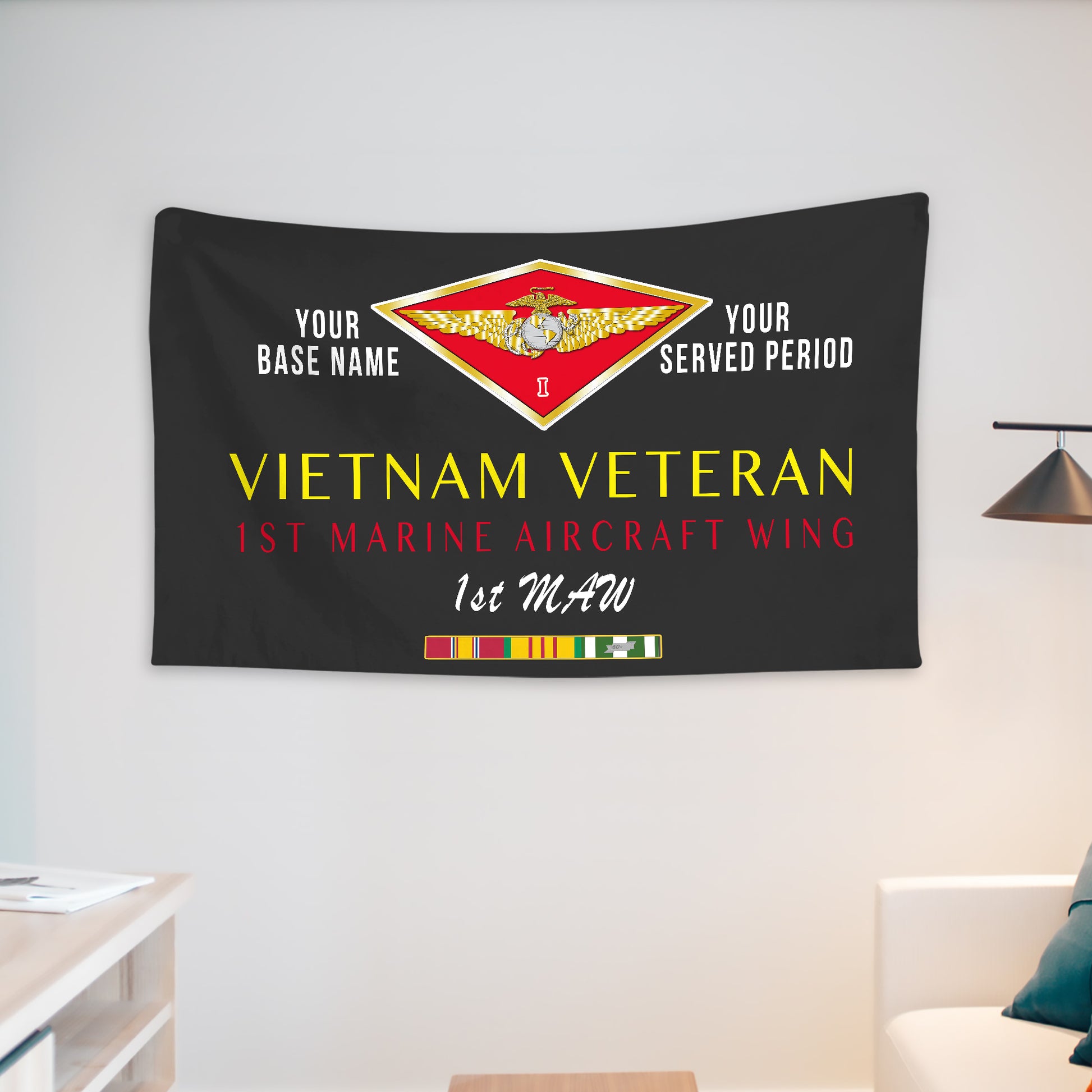 1ST MARINE AIRCRAFT WING WALL FLAG VERTICAL HORIZONTAL 36 x 60 INCHES WALL FLAG