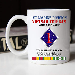 1ST MARINE DIVISION BLACK WHITE 11oz 15oz COFFEE MUG