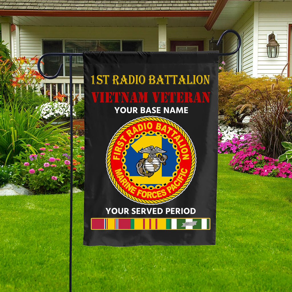 1ST RADIO BATTALION DOUBLE-SIDED PRINTED 12"x18" GARDEN FLAG