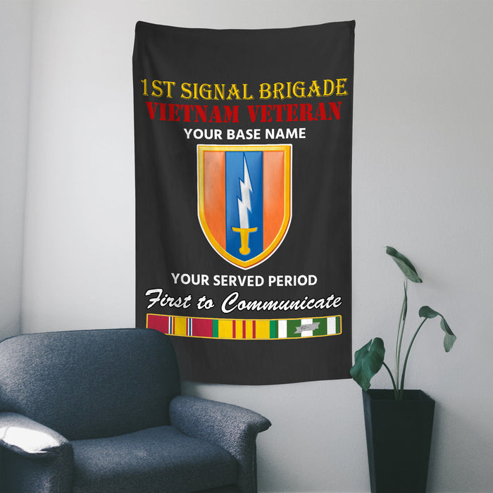 1ST SIGNAL BRIGADE WALL FLAG VERTICAL HORIZONTAL 36 x 60 INCHES WALL FLAG