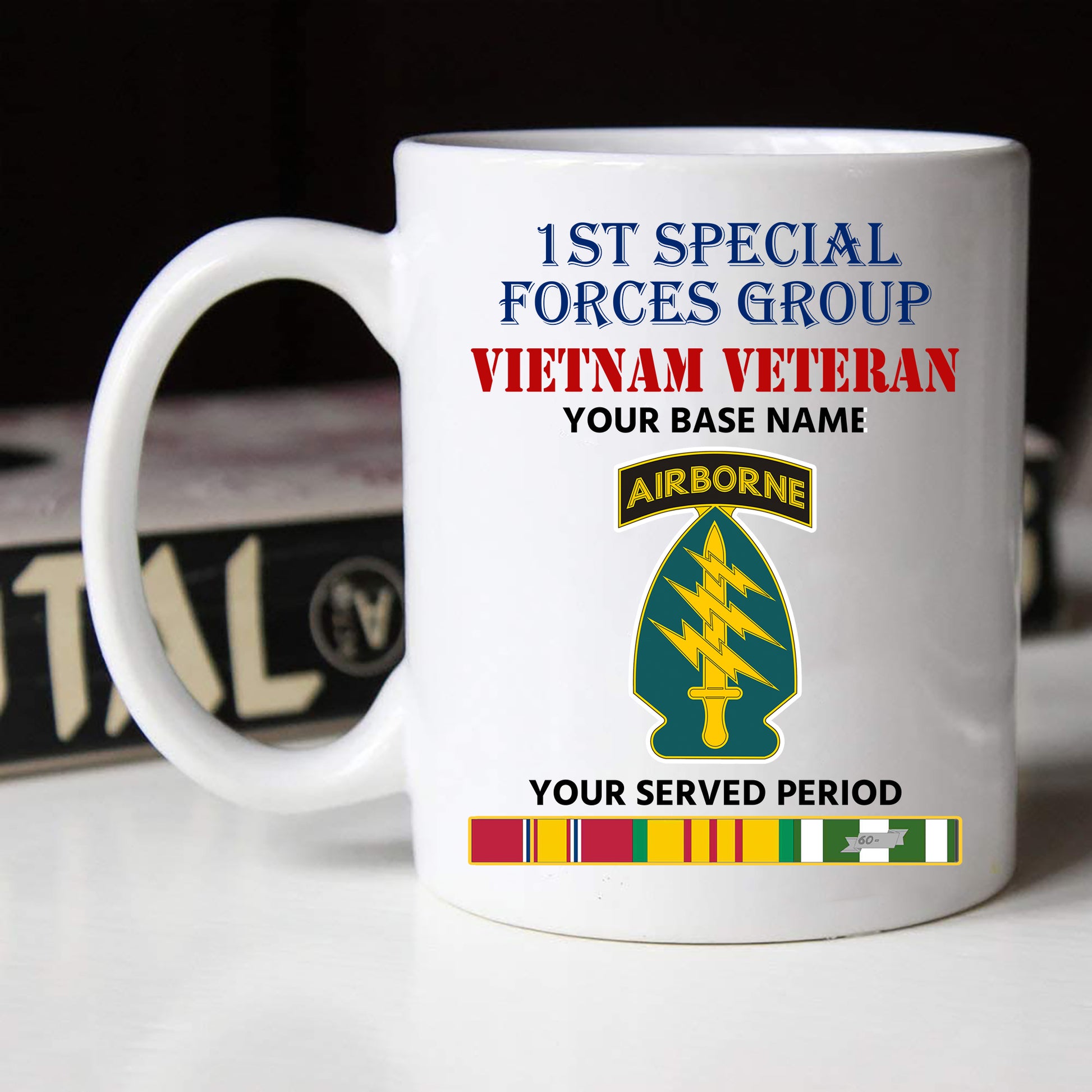 1ST SPECIAL FORCES GROUP BLACK WHITE 11oz 15oz COFFEE MUG
