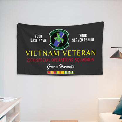 20TH SPECIAL OPERATIONS SQUADRON WALL FLAG VERTICAL HORIZONTAL 36 x 60 INCHES WALL FLAG