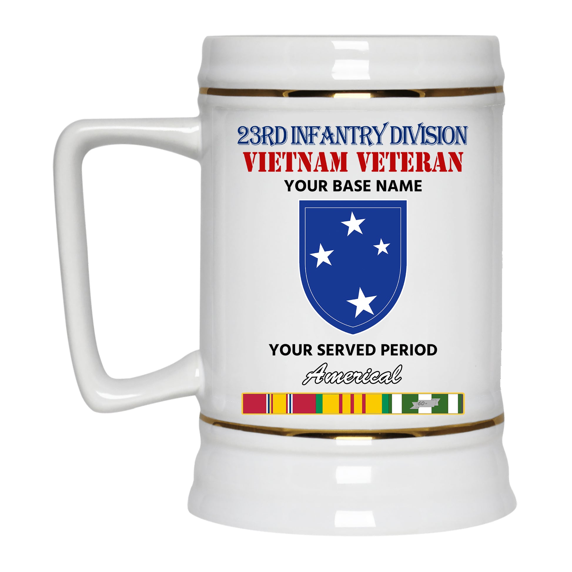 23RD INFANTRY DIVISION BEER STEIN 22oz GOLD TRIM BEER STEIN