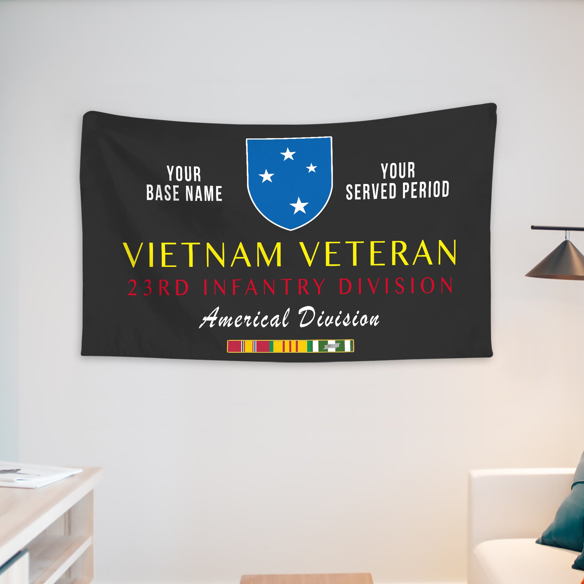 23RD INFANTRY DIVISION WALL FLAG VERTICAL HORIZONTAL 36 x 60 INCHES WALL FLAG
