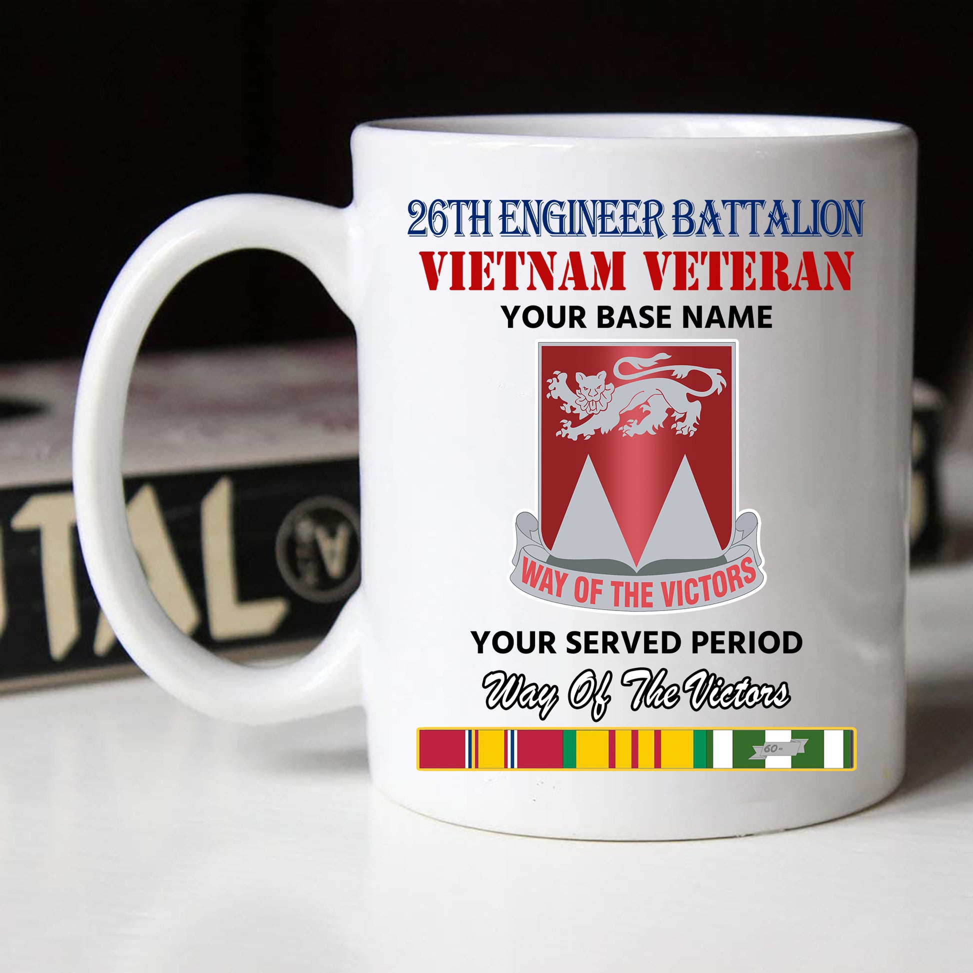 26TH ENGINEER BATTALION BLACK WHITE 11oz 15oz COFFEE MUG