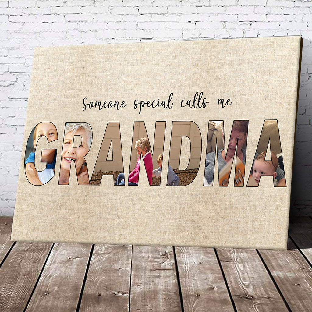 Someone Special Calls Me GRANDMA/GRANDPA - Custom Name Photo Canvas, Poster