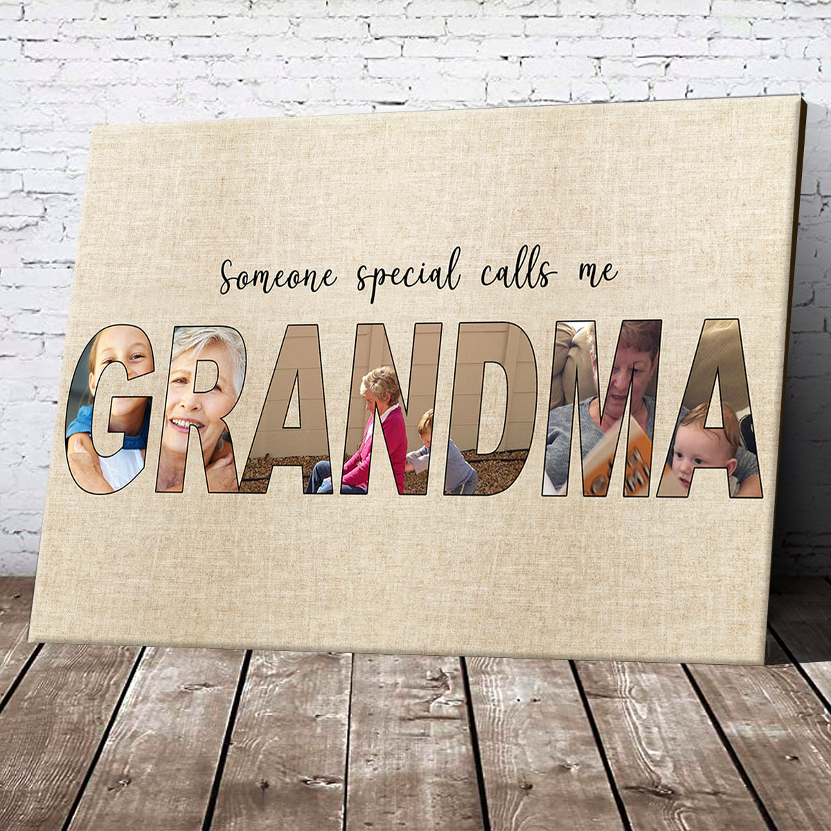 Someone Special Calls Me GRANDMA/GRANDPA - Custom Name Photo Canvas, Poster