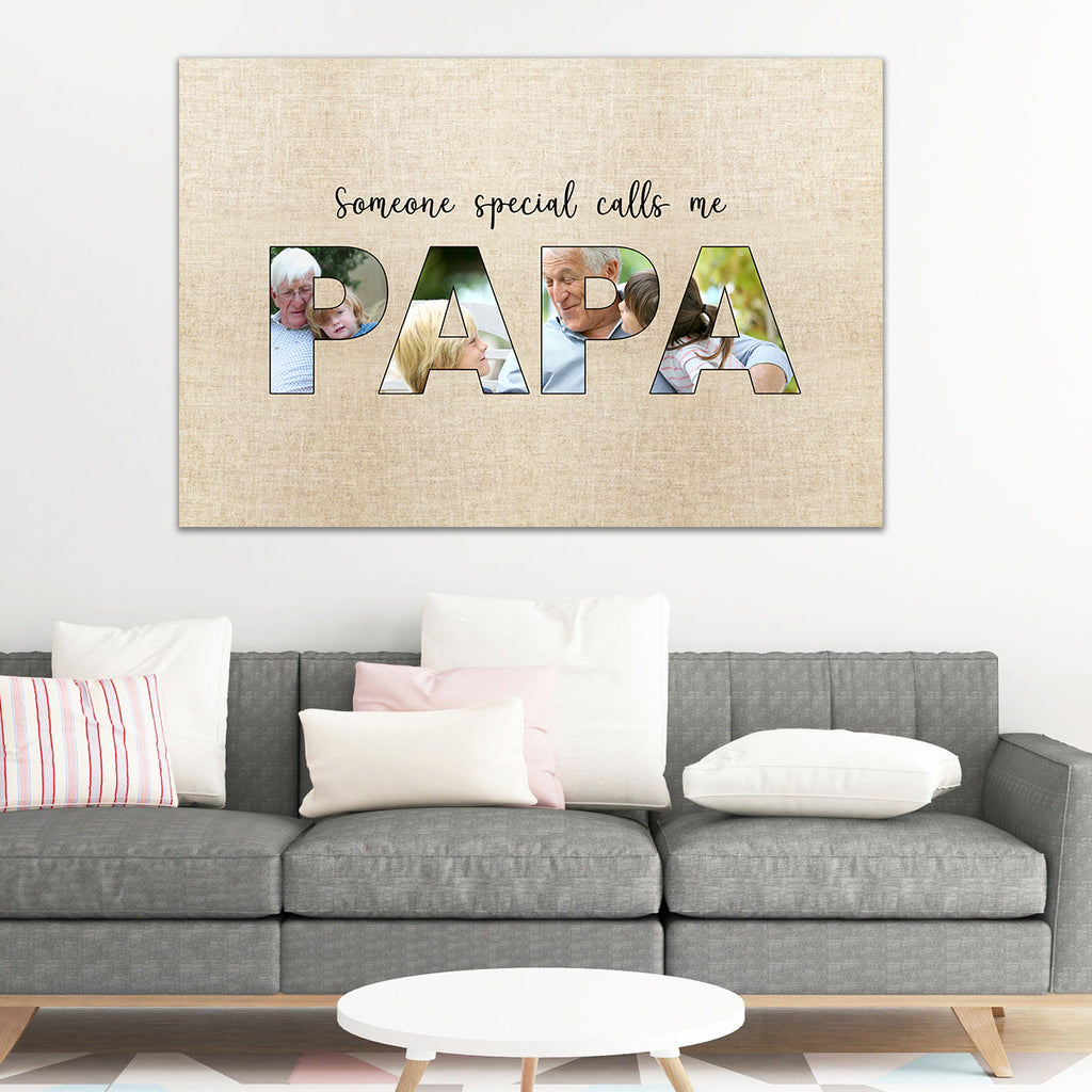 Someone Special Calls Me GRANDMA/GRANDPA - Custom Name Photo Canvas, Poster