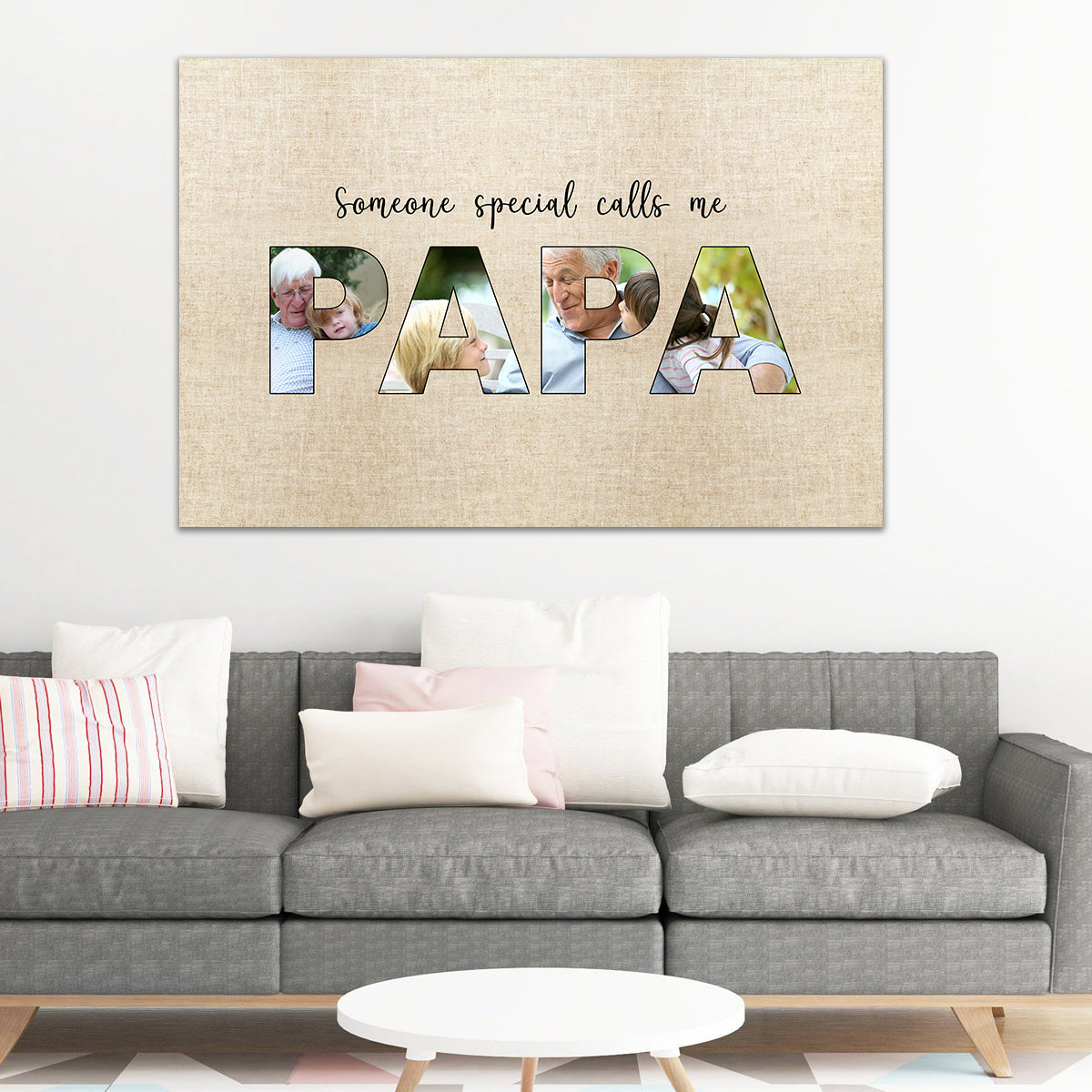 Someone Special Calls Me GRANDMA/GRANDPA - Custom Name Photo Canvas, Poster