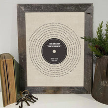 Load image into Gallery viewer, Vinyl Record Song Lyrics - Anniversary Gift - Premium Canvas, Poster