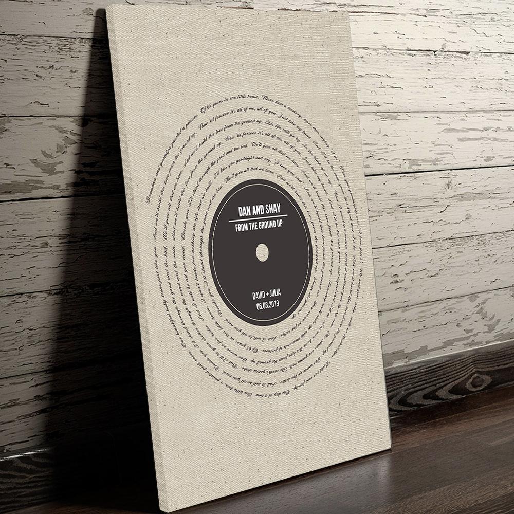 Vinyl Record Song Lyrics - Anniversary Gift - Premium Canvas, Poster