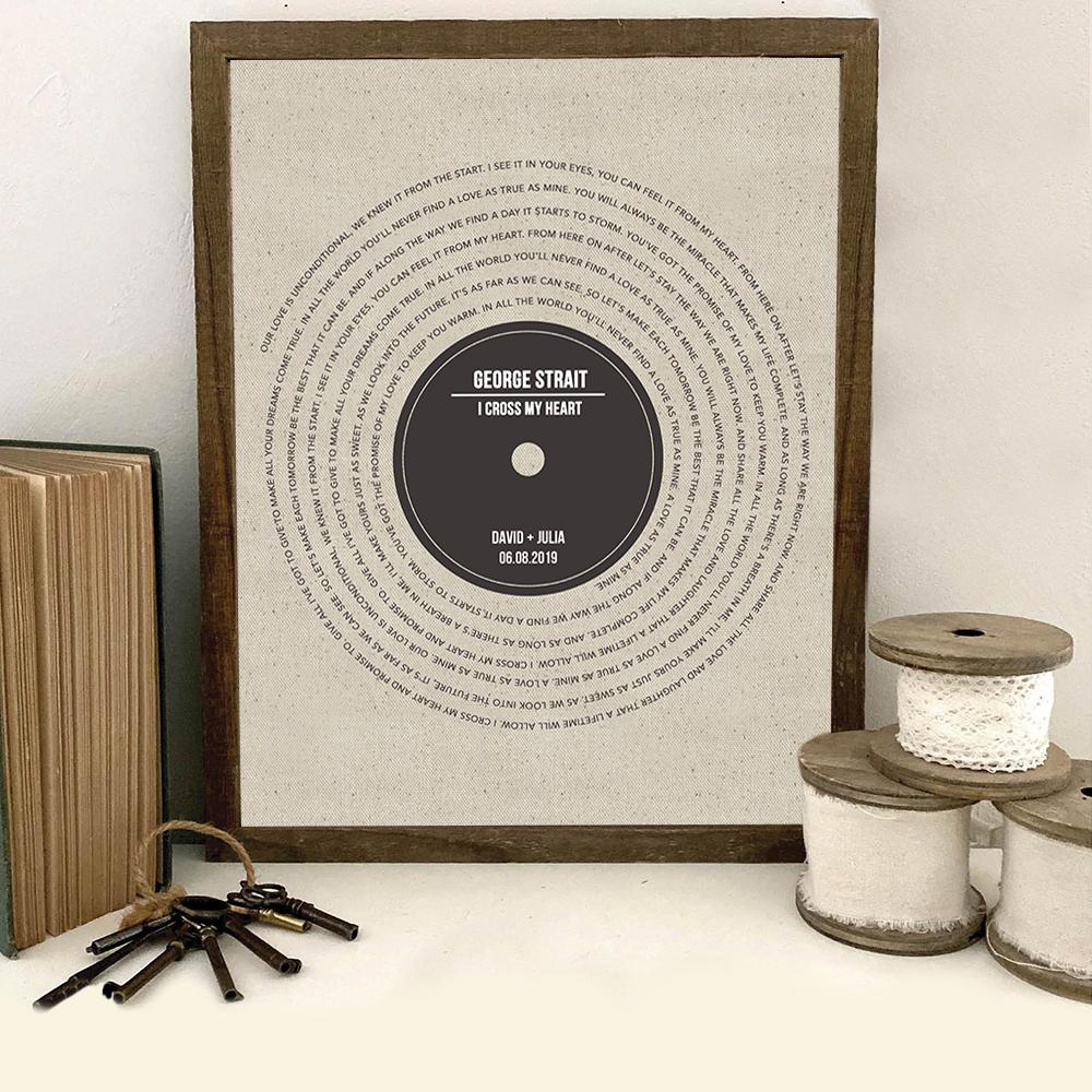 Vinyl Record Song Lyrics - Anniversary Gift - Premium Canvas, Poster