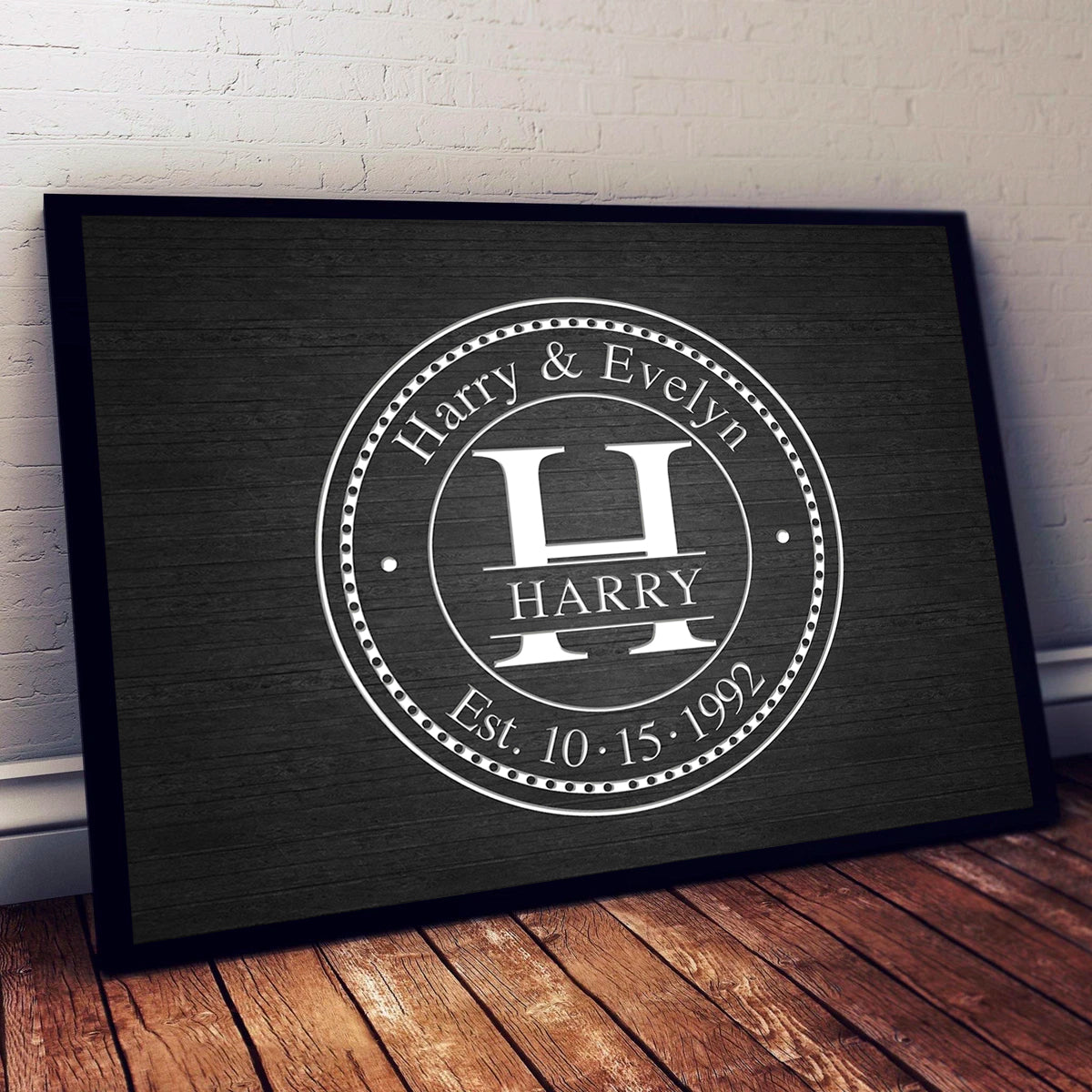 Family Monogram • Last Name Sign • Personalized Year Established Sign • Premium Canvas, Poster