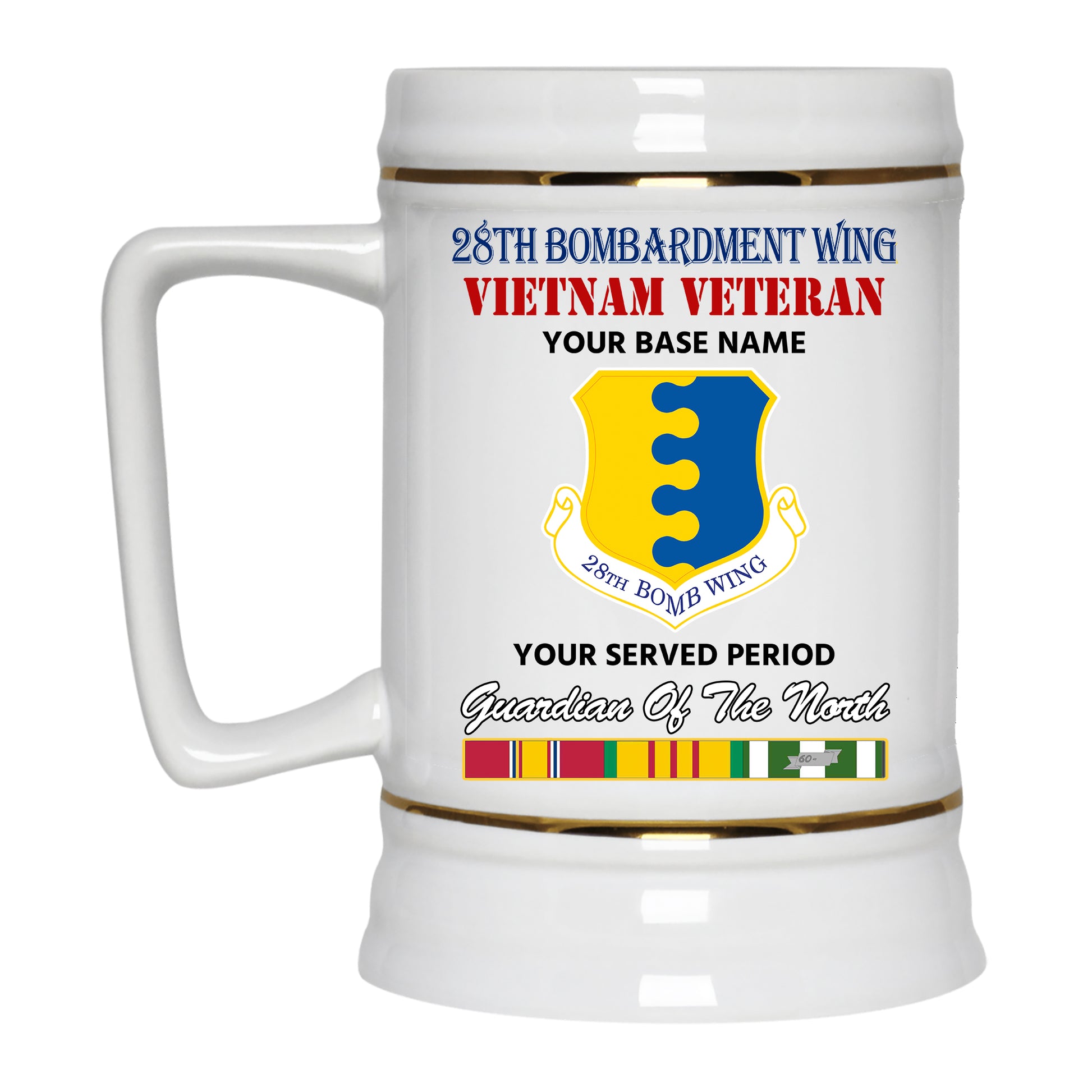 28TH BOMBARDMENT WING BEER STEIN 22oz GOLD TRIM BEER STEIN