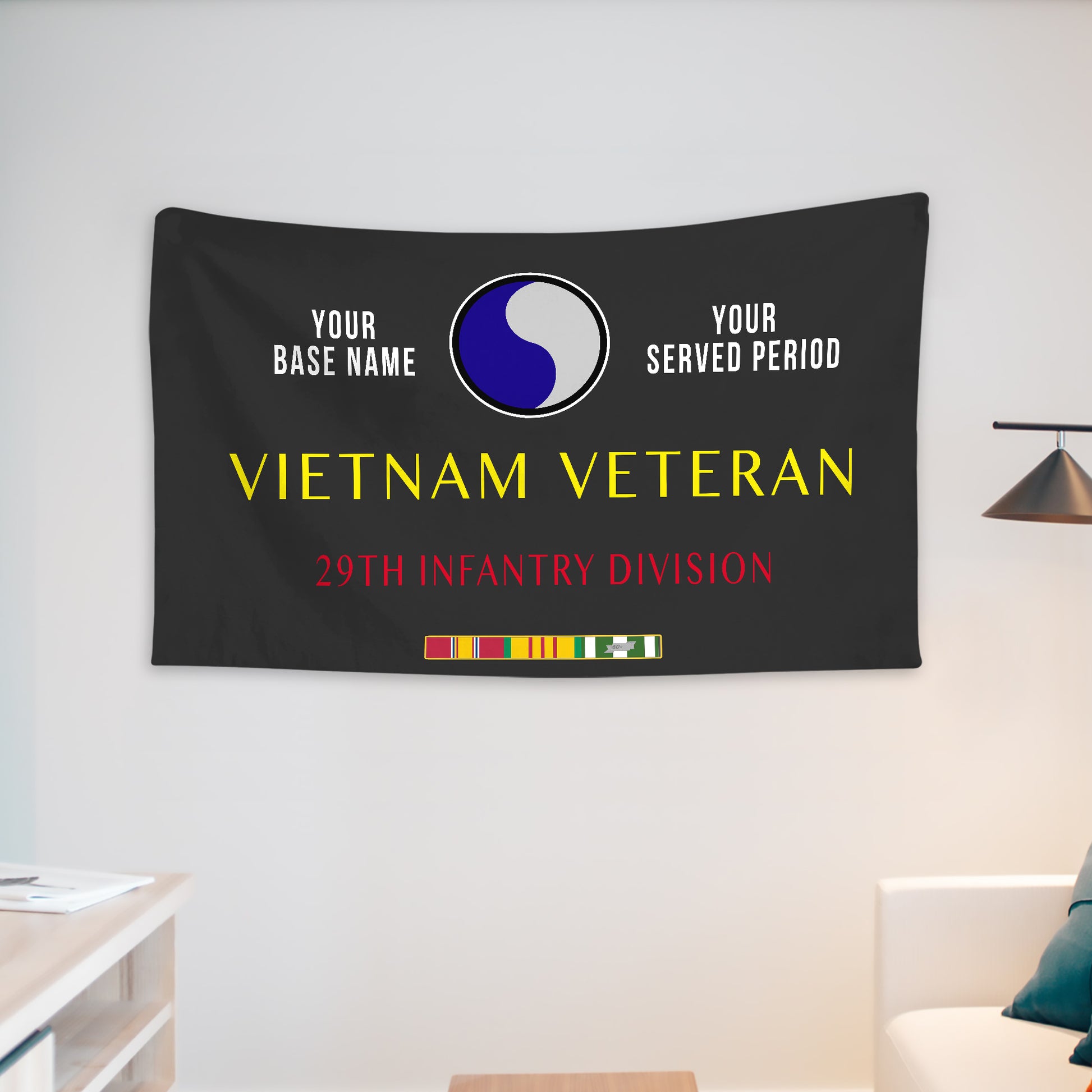 29TH INFANTRY DIVISION WALL FLAG VERTICAL HORIZONTAL 36 x 60 INCHES WALL FLAG