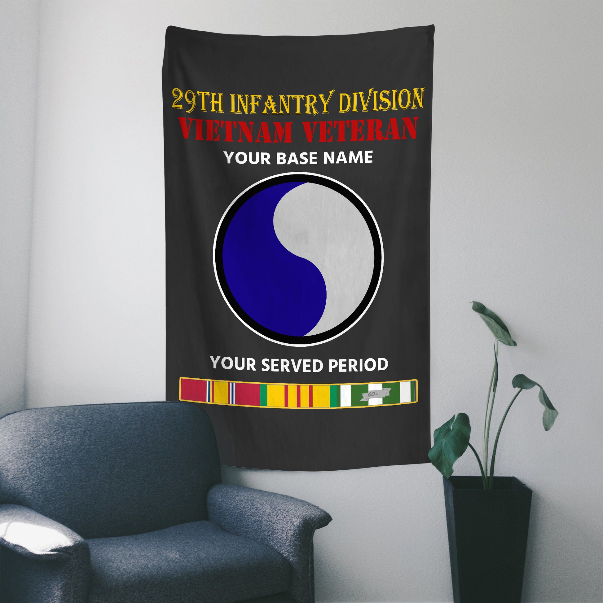 29TH INFANTRY DIVISION WALL FLAG VERTICAL HORIZONTAL 36 x 60 INCHES WALL FLAG