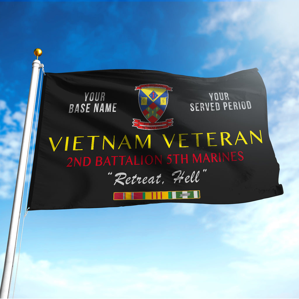 2ND BATTALION 5TH MARINES FLAG DOUBLE-SIDED PRINTED 30"x40" FLAG